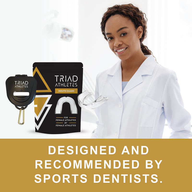 Triad Athletes Sports Mouth Guard for Female Athletes, 1 Pack (Crystal Clear) Custom Fit, Protection for Youth, with Ventilated Case Crystal Clear - BeesActive Australia