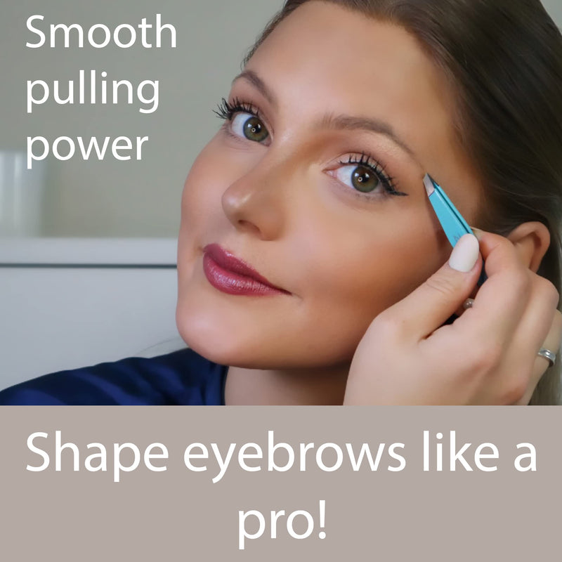 Zizzili Basics Tweezers - Limited Edition Aqua Ombré Slant Tweezer - Best Tweezers for Eyebrow, Hair Removal and Your Precision Needs - BeesActive Australia