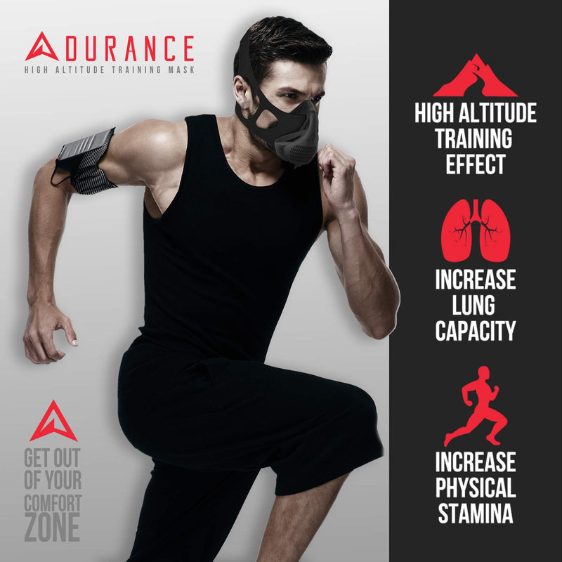 Adurance Training Workout Mask, 4 Breathing Oxygen High Altitude Training Mask Exercise Device - BeesActive Australia