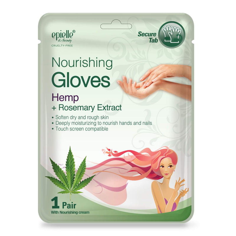 Epielle Nourishing Hand Masks - Hemp + Rosemary Extract for Deep Moisturizing 100% Vegan & Cruelty-Free (Gloves 6pk) For Dry Hand Spa Masks Gloves 6pk - BeesActive Australia