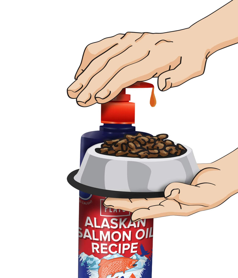 PLATO Wild Alaskan Salmon Oil Kibble Topper - Boost Dog Food with Omega 3 & 6 Fatty Acids - For Healthy Skin & Coat 15.5 ounces - BeesActive Australia