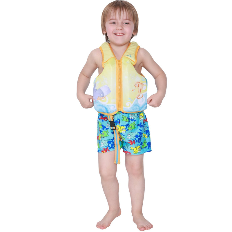 Megartico Kids Swim Vest Float Jacket Swimming Jacket Buoyant Aid Seahorse 5-7 - BeesActive Australia