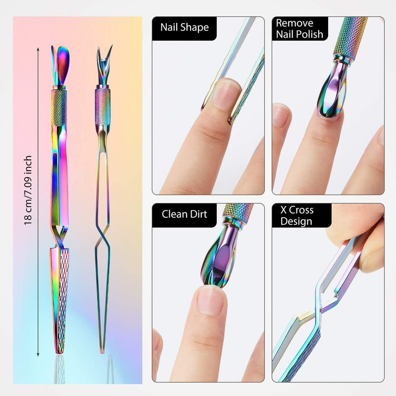 Nail Art Pincher Cuticle Pusher False Nail Shaping Tweezers with 10 Pieces Nail Tips Clips and 100 Pieces Horseshoe-shaped Nail Extension Tips Acrylic Nail Form Guide Stickers for Nail Art - BeesActive Australia