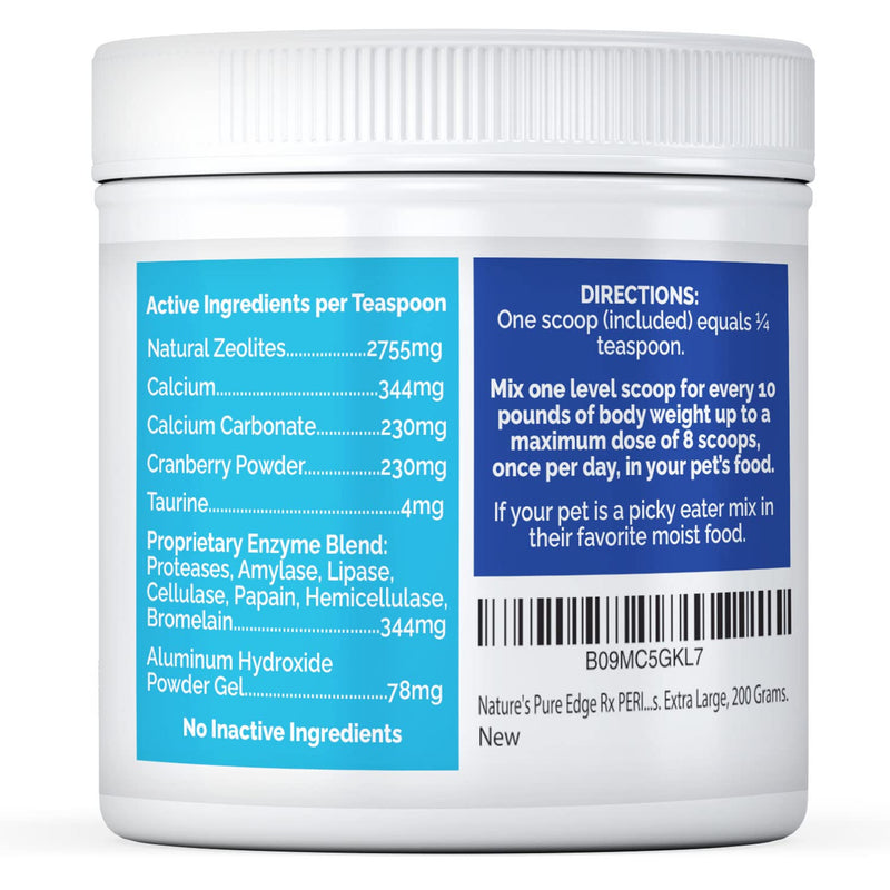 Rx PERIODONTAL Support-Dental Care for Dogs and Cats. Eliminates Bad Breath, Plaque, and Tartar. Promotes Healthy Teeth and Gums. Extra Large, 200 Grams. - BeesActive Australia