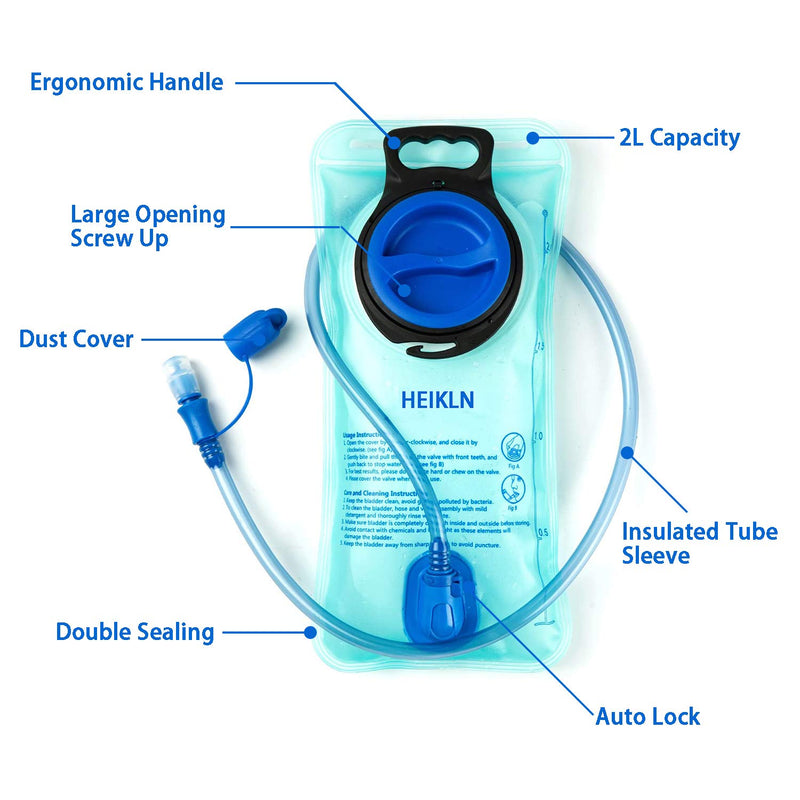 Hydration Bladder 2 Liter,Leak Proof Water Reservoir, BPA Free Military Water Storage Bladder Bag Hydration Pack Replacement Easy Clean for Bicycling Hiking Camping Hunting Running 2PC Bladders - BeesActive Australia