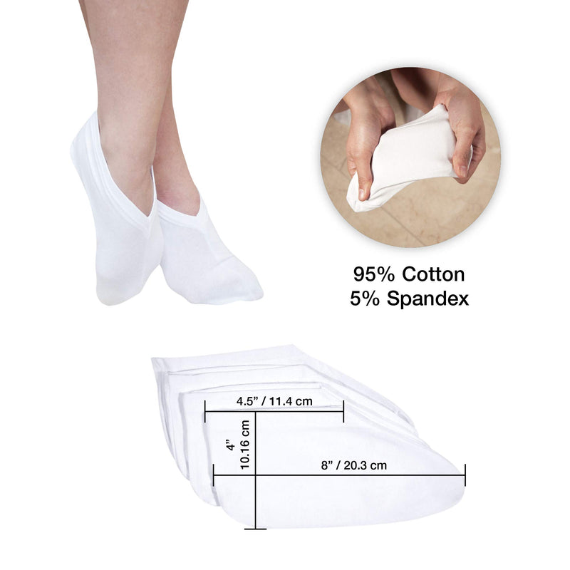 Eurow Cotton Spandex Cosmetic Moisturizing Therapy Socks, White, 2 Pairs - BeesActive Australia