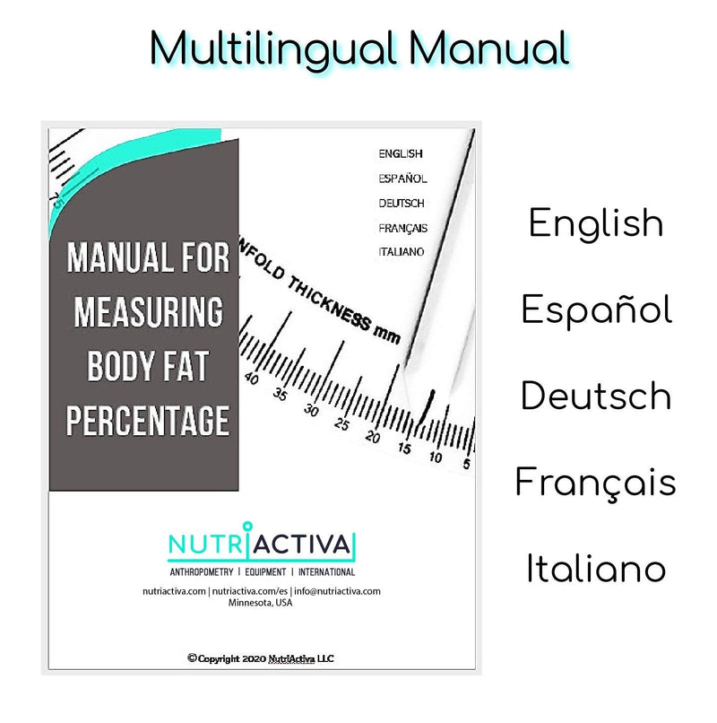 Slim Guide Skinfold Caliper with Body Fat Software and Multilingual Manual (Black) - BeesActive Australia