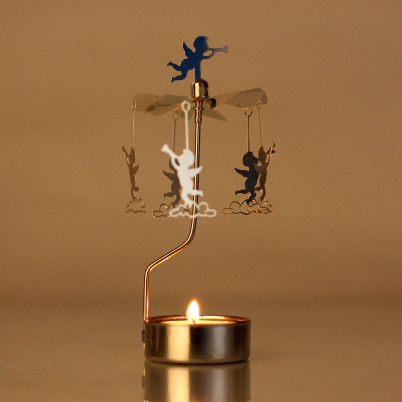 Rotary Candle Holder Spinning Candleholder Metal Small Gift (Angel) - BeesActive Australia