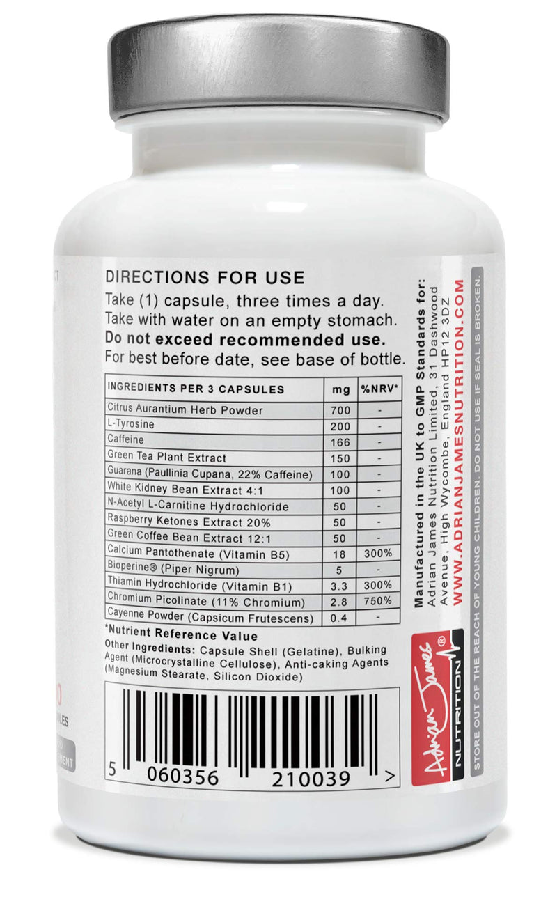 Adrian James Nutrition - Thermoblaze Thermogenic Fat Burner for Men & Women, Weight Loss Diet Pills, Premium Grade UK Made, Quality Assured, Natural Ingredients, 90 Capsules - BeesActive Australia