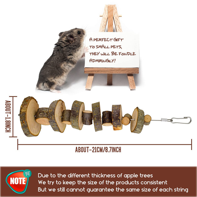 Natural Organic Apple Wood Chew Toys, 2 Pack Small Animal Snacks Toys Suitable for Bunny, Chinchilla, Guinea Pigs, Hamsters Teeth Grinding - BeesActive Australia