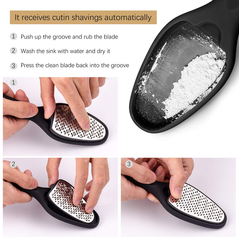 FIXBODY Professional Pedicure Kit, 3 in 1 Replaceable Stainless Steel Foot Rasp File Callus Remover, Dead Skin, Cracked heels, Feet Scrubber Corn Removal Set - BeesActive Australia