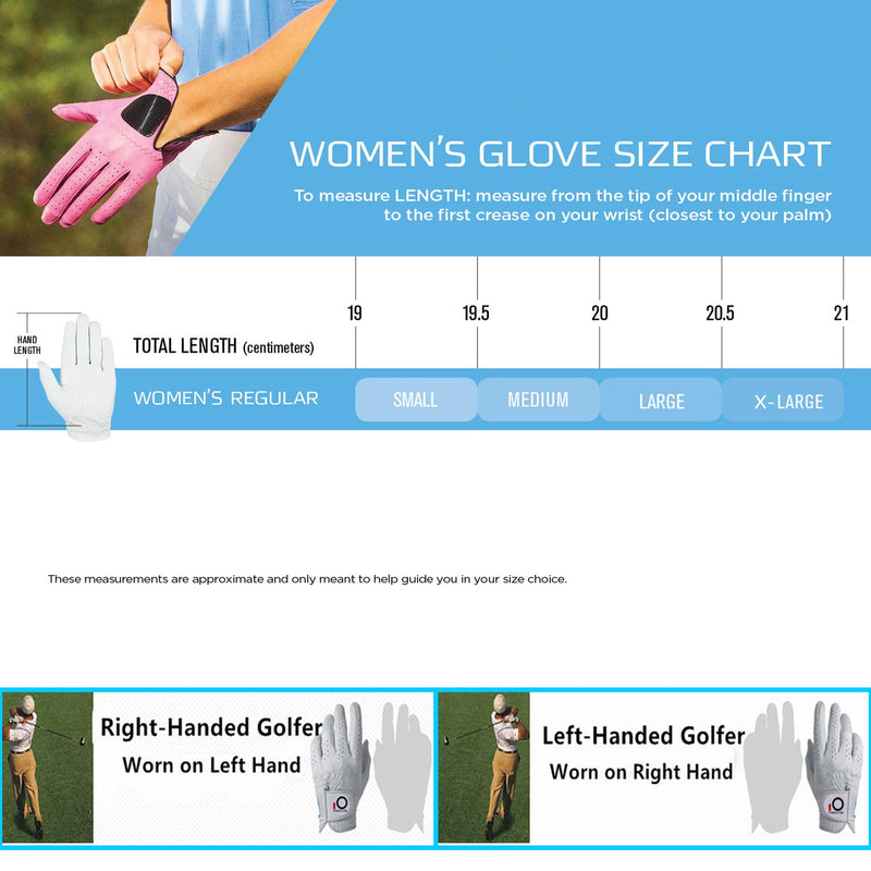 Amy Sport Golf Gloves Women Left Hand Right All Weather Rain Grip Value 2 Pack, Ladies Soft Pink Glove Lh Rh Both Hand Fit Size Small Medium Large XL 1 Pair - BeesActive Australia