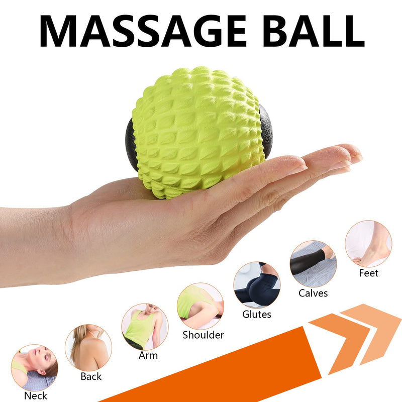 MURLIEN Massage Roller Ball, Deep Tissue Massager for Myofascial Release, Mobility Ball for Exercise and Workout Recovery, Alleviating Neck, Back, Legs, Foot or Muscle Tension - 8cm / 3.15in 8cm / 3.15 Inch Green - BeesActive Australia