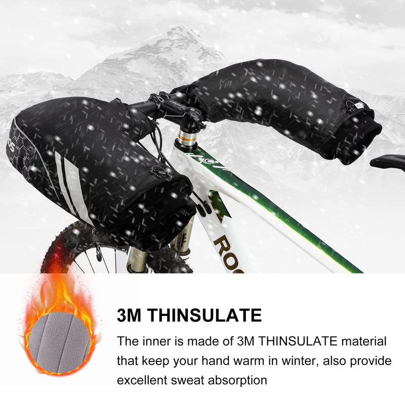 ROCKBROS Handlebar Mitts Mountain Bike Bicycle Bar Mittens Cold Weather Bike Pogies Mitts Windproof THINSULATE Thermal Winter Handlebar Mittens for Mountain Bikes, ATV, Snow Mobile , Motorcycles - BeesActive Australia
