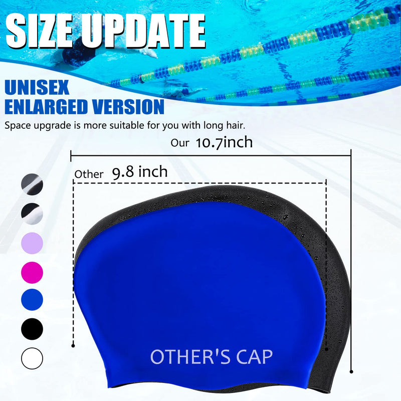Women Silicone Swimming Cap, High Elasticity Thick Swim Hats for Long Hair, Bathing Swimming Caps for Women and Men Keep Your Hair Dry, with Ear Plugs and Nose Clip, Easy to Put On and Off black - BeesActive Australia