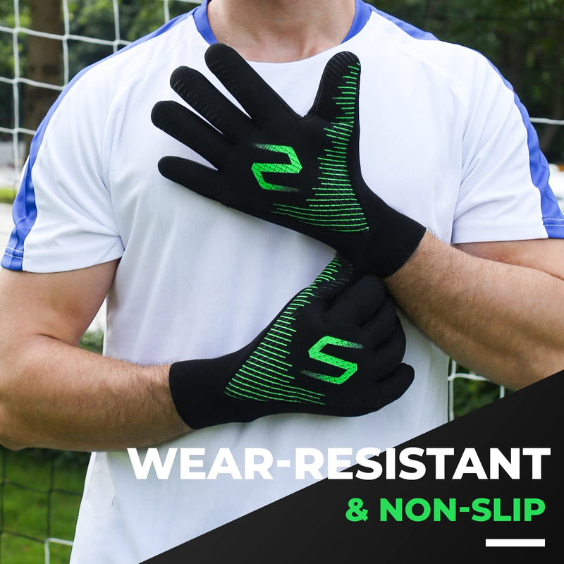 WVVOU Goalie Gloves, Goalkeeper Gloves, Soccer Gloves, Breathable Soccer Goalie Gloves, Negative Cut, 4mm Latex, for Youth and Adult Green 10 - BeesActive Australia