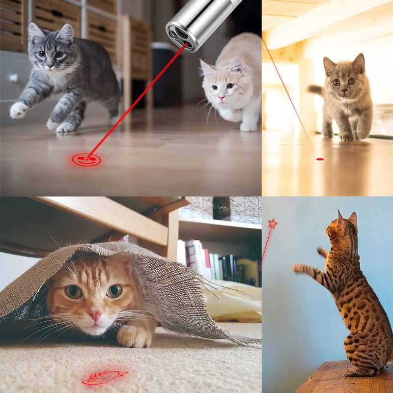 AYZUTQL Cat Laser Pointer Toy, Cat Laser Toy Rechargeable Laser Pointer Cat Toys for Indoor Cats Chaser Laser Light Interactive Exercise Toys for Indoor Playing Cat Toy Lazer Pointer handheld laser for cats - BeesActive Australia