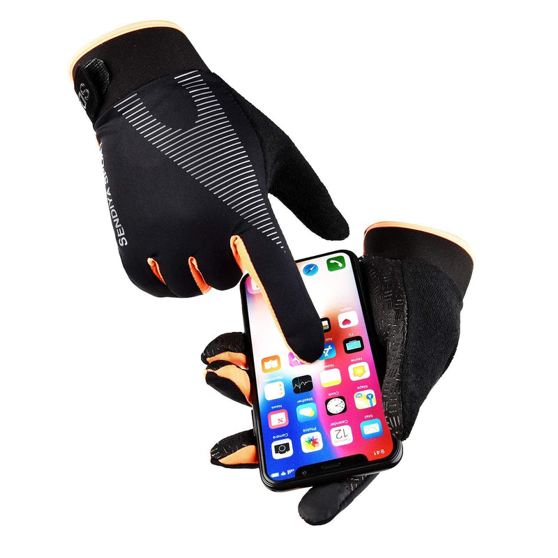 YHT Workout Gloves, Full Palm Protection & Extra Grip, Gym Fishing Fencing Gloves for Weight Lifting, Training, Fitness, Exercise (Men & Women) Orange Medium - BeesActive Australia