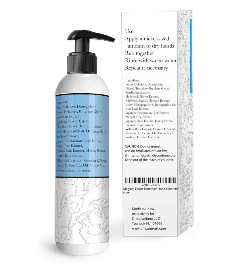Magical Resin Remover - All Natural - Hand Gel Cleanser - Soap - Moisturizing - for Artists - for use with resin, glue, silicone, paint, epoxy, glitter - 8oz. - BeesActive Australia