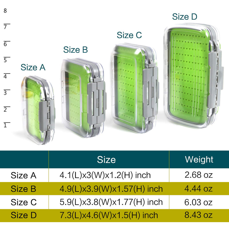 M MAXIMUMCATCH Maxcatch Fly Fishing Box Two-Sided Waterproof Easy Grip Foam Jig Fly Box Multiple Sizes Silicone Insert Large-5.9''x 3.8''x 1.77'' - BeesActive Australia
