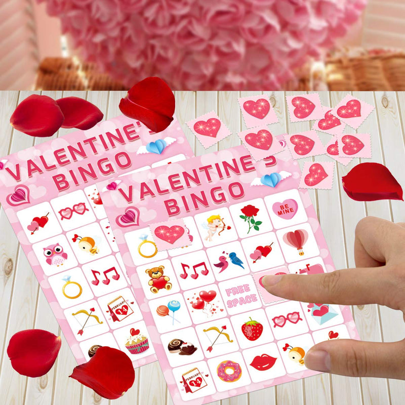 FANCY LAND Valentine's Day Bingo Game for Kids 24 Players Valentine Party Game - BeesActive Australia