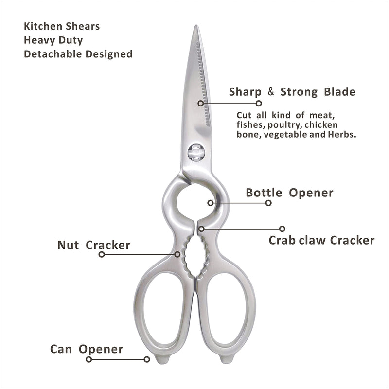 Kitchen Shears - MATTSTONE HILL Kitchen Scissors, Heavy Duty Kitchen Scissors, Poultry Shears, All Purpose Stainless Steel Utility Scissors - BeesActive Australia