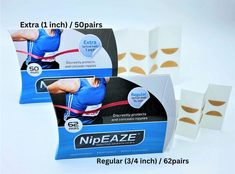 NipEaze - Value Pack - The Original Transparent Nip Protector - 62pairs .75inch or 50pairs 1inch - Nipple Chafing Prevention Regular - 62pairs - BeesActive Australia