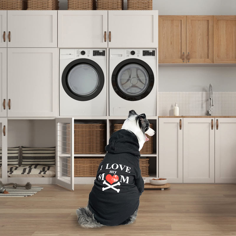 EXPAWLORER Dog Hoodie - Fall Soft and Warm Dog Sweatshirt, Pet Clothes Autumn Winter Coat with “I Love My MOM” Print for Puppy,Cat, Small Medium Large Dogs X-Large - BeesActive Australia