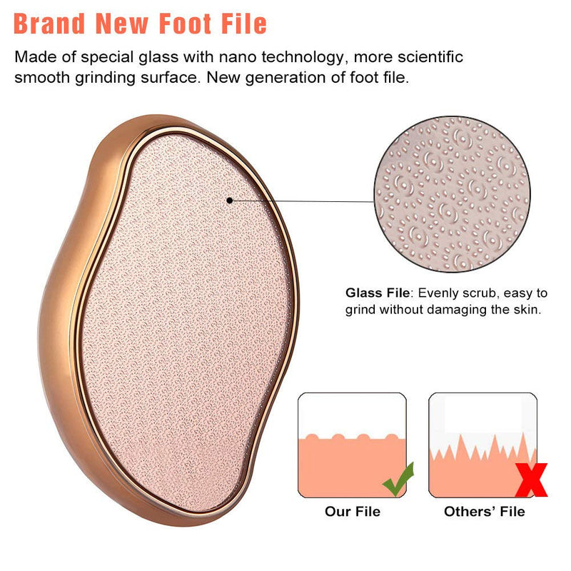 BEZOX 2in1 Nano Glass Foot File for Foot Spa, Home Salon -Highly Effective Callus Remover Wake Up Velvety Feet -High-Density Fine Nano Glass Not Hurt Your Feet, Crystal Foot File for Travel Use Golden - BeesActive Australia
