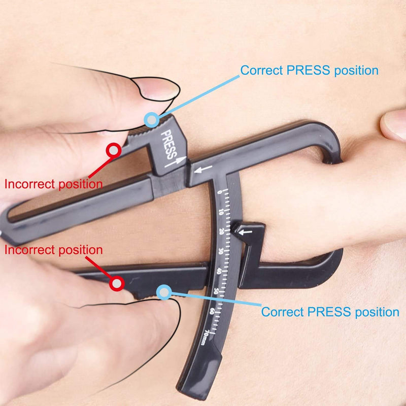 Exeton Fat Tester, [2 in 1] Personal Body Fat Tester Calipers with Tape Measure and Fat Charts Fitness, Accurate Measure Tape Keep Health Analyzer - BeesActive Australia