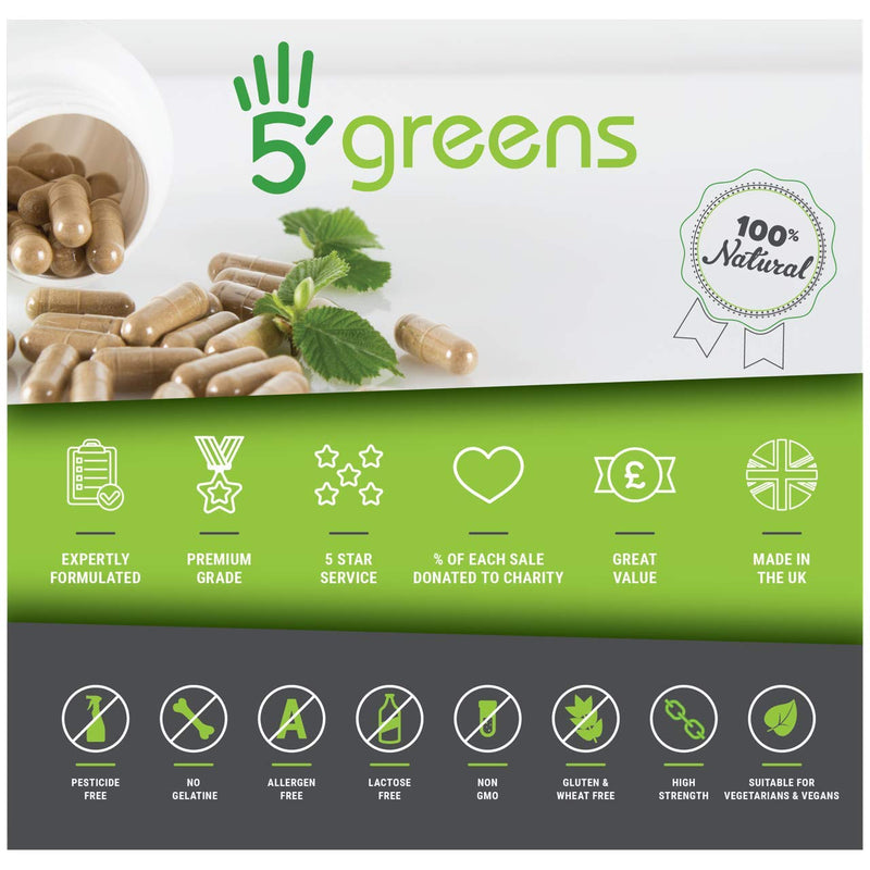 5greens Blue Green Algae 600mg with Added VTAMIN C - 120 Capsules 100% Natural No Chemicals 100% Vegan Natural Protein - BeesActive Australia