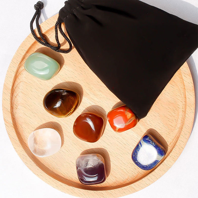 Healing Crystals Set, Chakra Healing Crystals for Beginners 7 Chakra Stone Set Natural Gemstones for Anxiety Relief Balancing Yoga Meditation and Spiritual Awakening Worry Stone Reiki Positivity Gift - BeesActive Australia