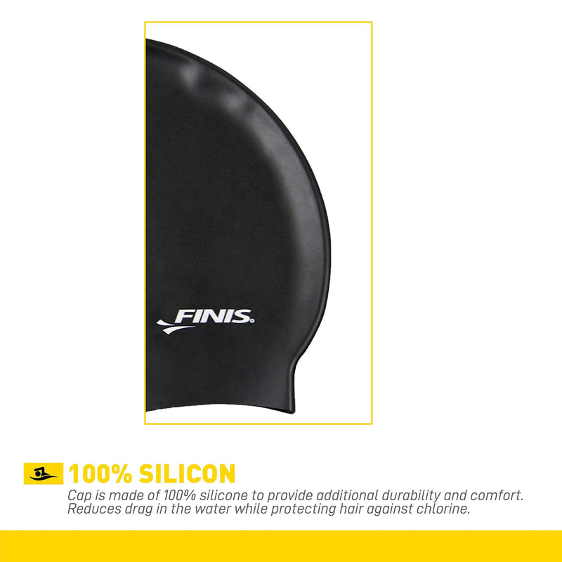 Silicone Swim Cap Black - BeesActive Australia