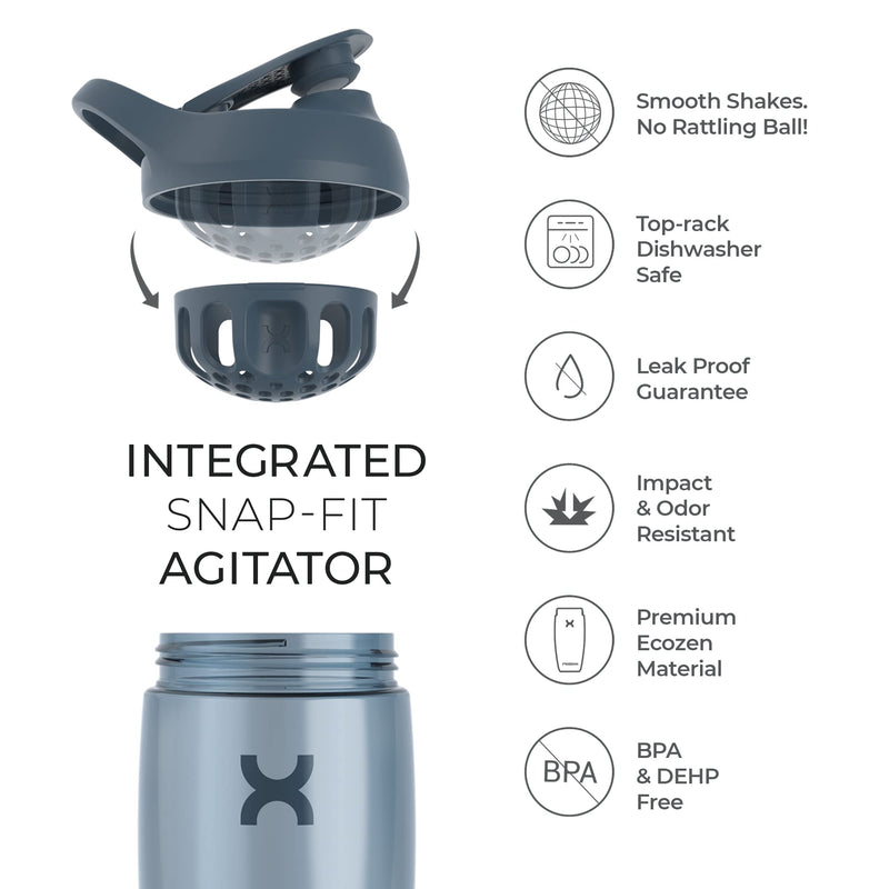 Promixx Pursuit Protein Shaker Bottle - Premium Shaker for Protein Shakes - Lifetime Durability, Leakproof, Odourless - 700ml / 24oz (Coral) Coral - BeesActive Australia
