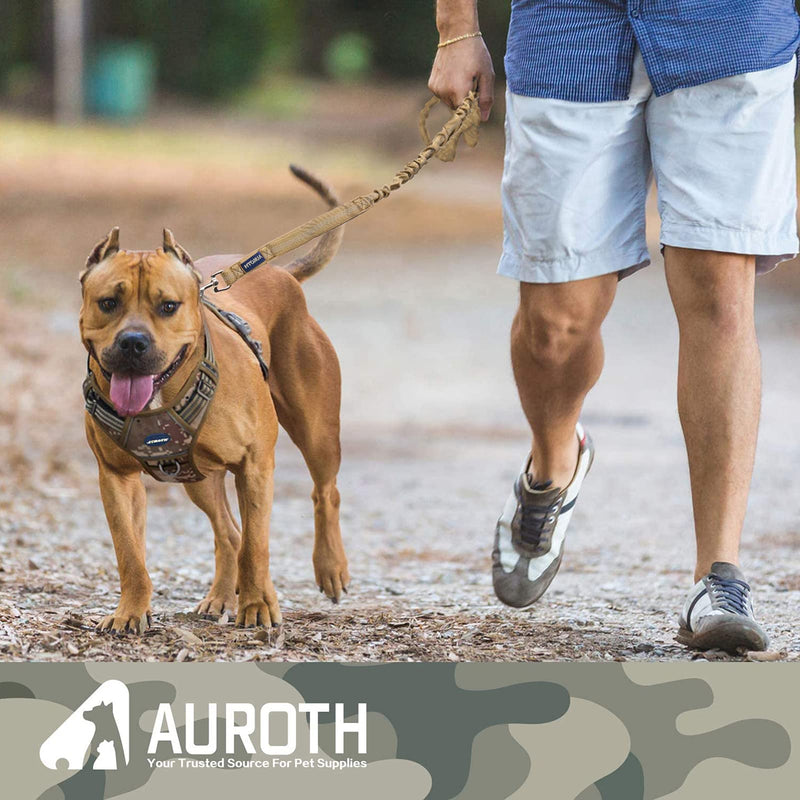 AUROTH Heavy Duty Bungee Dog Leash for Medium Large Breed Dogs, No Pull for Shock Absorption with Car Seat Belt, 2 Padded Handles 4.5FT 6FT Training Dog Leash MAX: 6 FT Army Yellow - BeesActive Australia