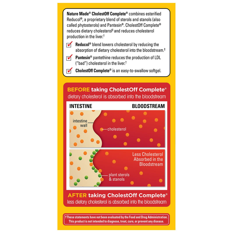 Nature Made CholestOff Complete, Dietary Supplement for Heart Health Support, 120 Softgels, 20 Day Supply - BeesActive Australia