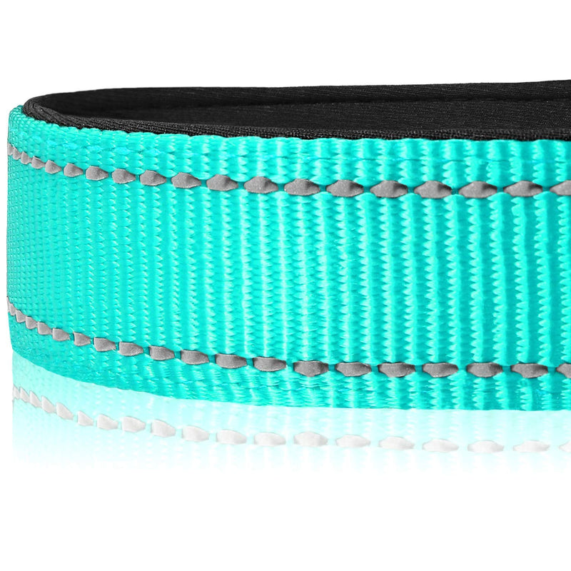 Joytale Reflective Dog Collar,12 Colors,Soft Neoprene Padded Breathable Nylon Pet Collar Adjustable for Small Medium Large Extra Large Dogs,5 Sizes Large (Pack of 1) Teal - BeesActive Australia
