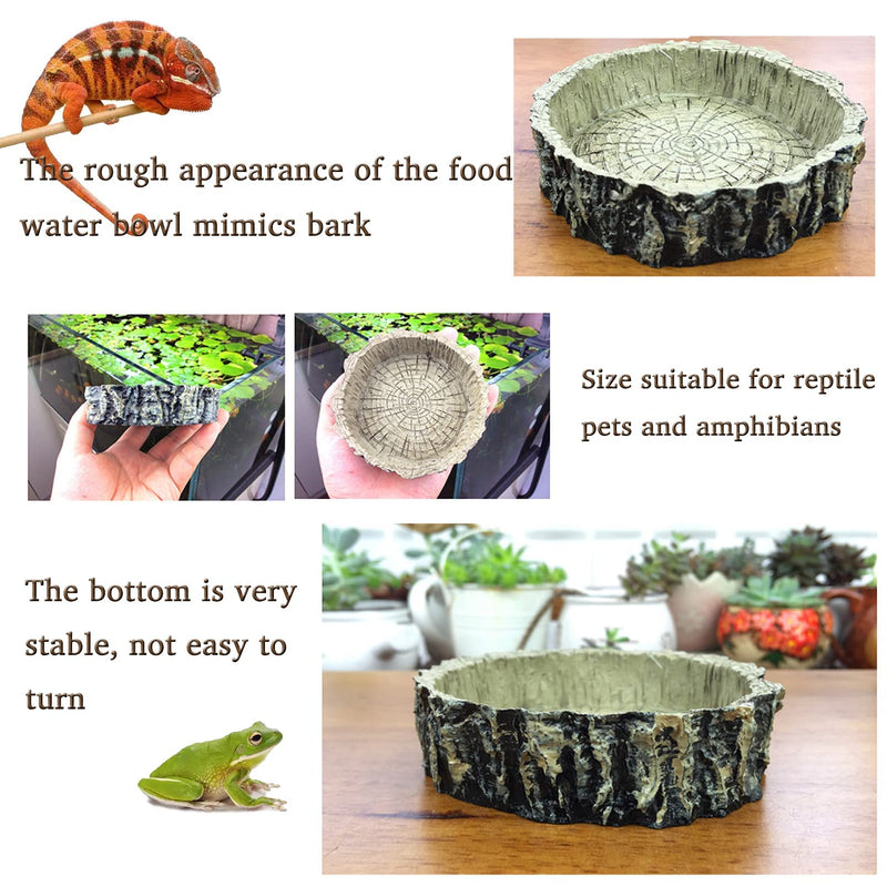 Bearded Dragon Coconut Shell Cave Gecko Fake Tree Trunk Water Dish Food Bowls Chameleon Artificial Reptile Plants Lizard Climbing Vines with Suction Cups Hermit Crab Habitat Decor Accessories 13 Pcs - BeesActive Australia
