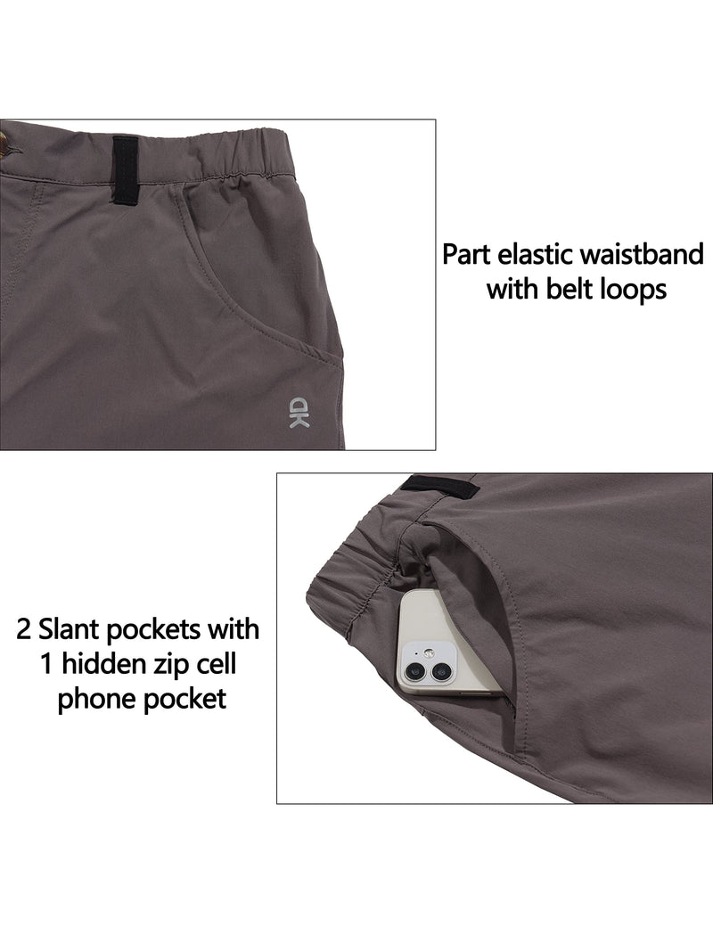Little Donkey Andy Men's Golf Hiking Cargo Shorts Quick Dry Stretch Lightweight Outdoor Shorts with Zipper Pockets,9 Inch Grey Large - BeesActive Australia