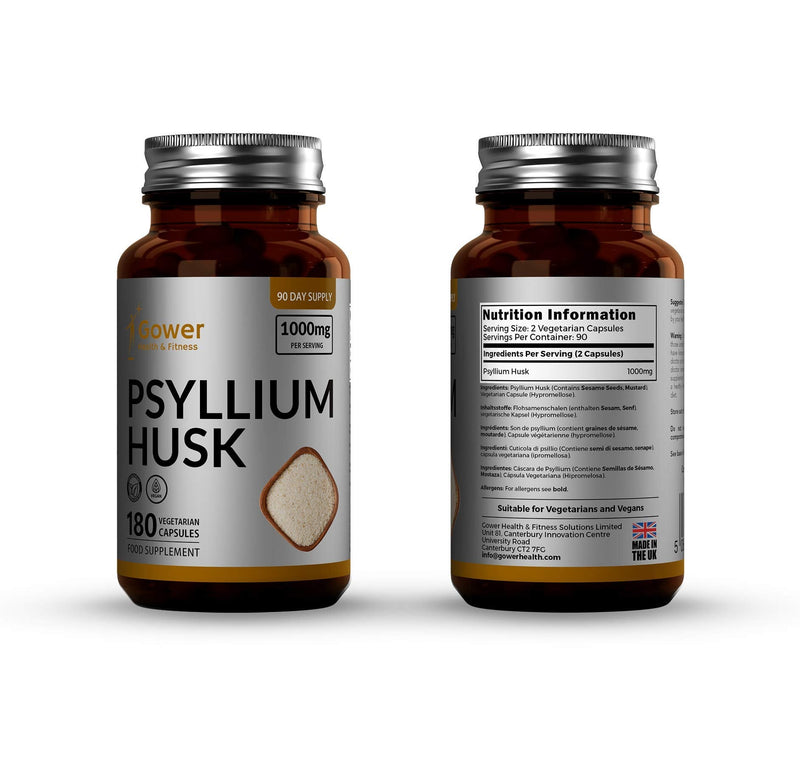 GH Psyllium Husk Capsules 180 Vegan Fibre Supplement Capsules