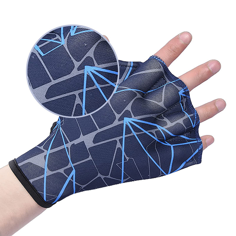 Swimming Gloves | Neoprene Webbed Swim Glove | Water Resistance Gloves for Swimming Training, Aquatic Fitness, Surfing, Water Aerobics, Snorkeling, Water Exercise Large Navy Blue - BeesActive Australia