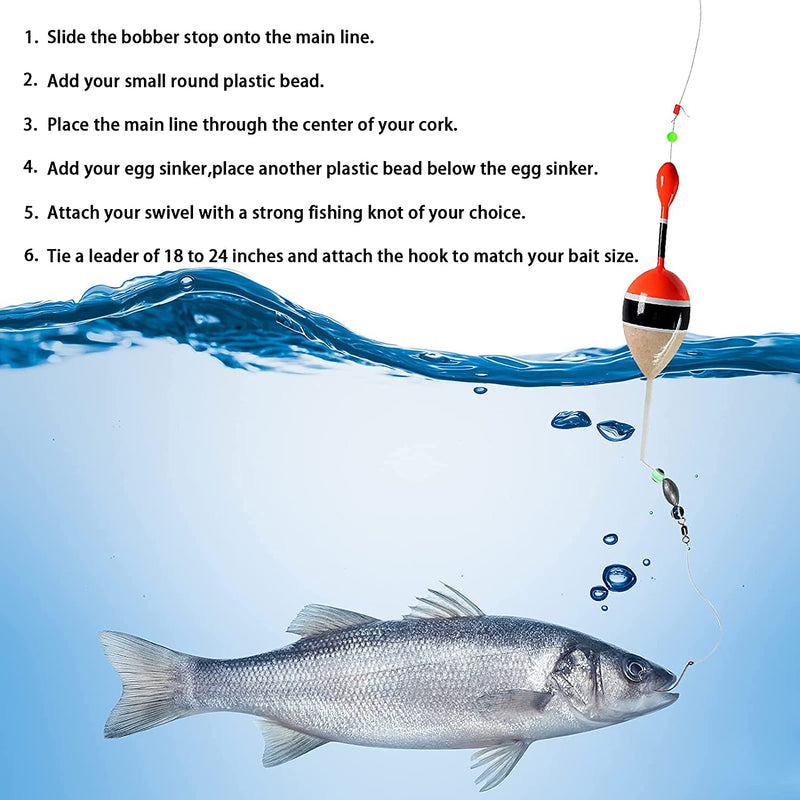 Gourami Fishing Bobber of Float Stops,Float Stops String Knots&Fishing Glow Beads Green 100pcs - BeesActive Australia