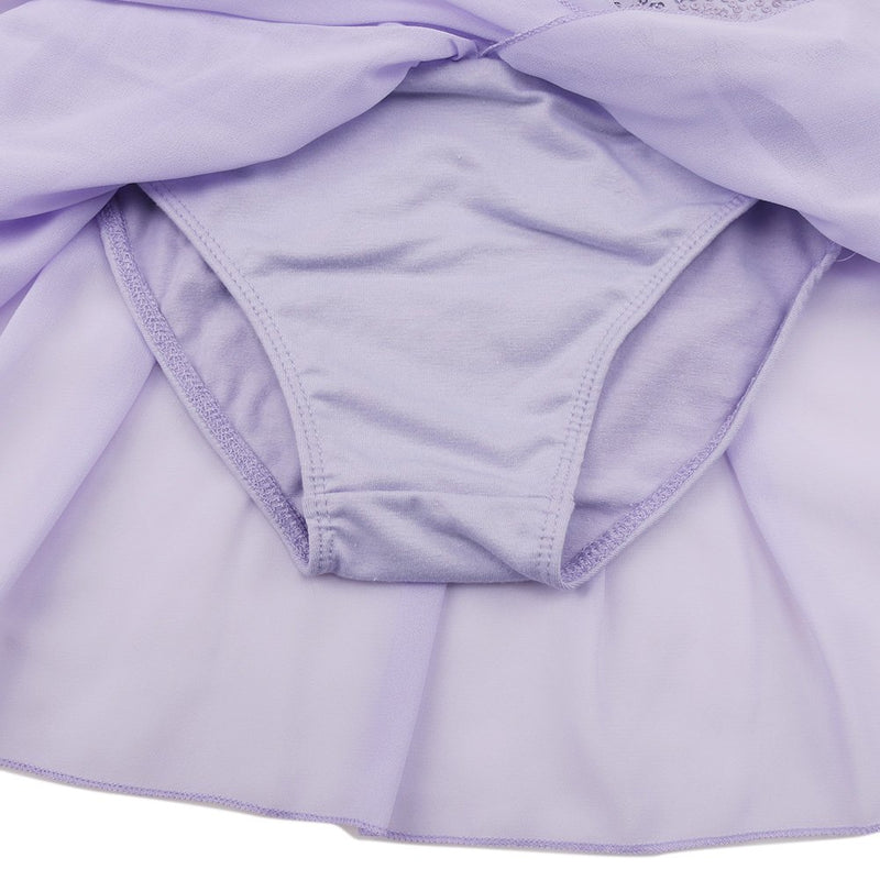 [AUSTRALIA] - MSemis Kids Girls Sequins Criss Cross Camisole Ballet Gymnastics Leotard Tutu Skit Dancewear Lavender 4 / 5 