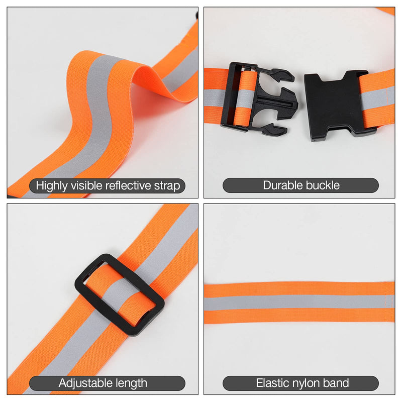 TCCFCCT Safety Reflective Vest, High Visibility Running Vest for Men Women, Safety Gear for Cycling Orange belt set - BeesActive Australia