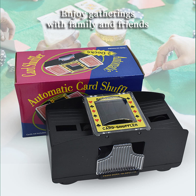 SZBJSMF Card Shuffler, Automatic Card Shuffler with Battery for Deck of Playing Card, UNO, Poker, Home Card Games 2 Deck with 2 poker - BeesActive Australia