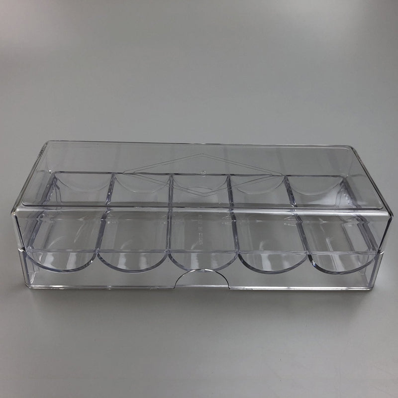 Yuanhe Clear Acrylic Poker Chip Rack with Cover-Holds 100 Chips 1pc per order - BeesActive Australia