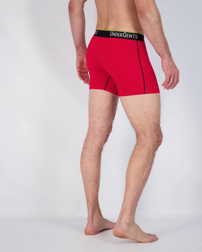 UnderGents Men's Boxer Brief Underwear. 4.5" Leg & Flyless Pouch for CloudSoft Cooling Comfort Not Compression Large Red - BeesActive Australia