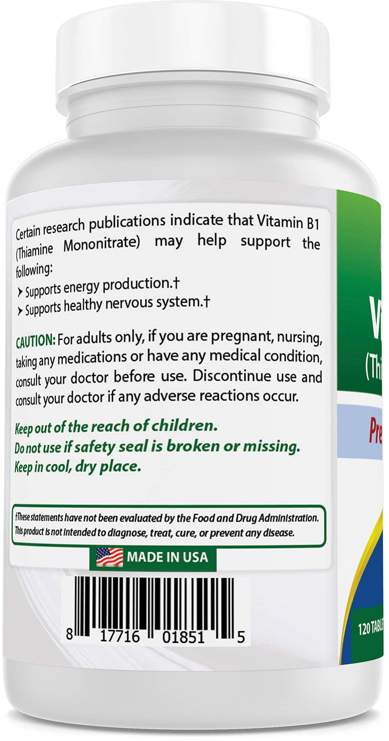 Best Naturals Vitamin B1 as Thiamine Mononitrate 100 mg 120 Tablets (120 Count (Pack of 2)) - BeesActive Australia