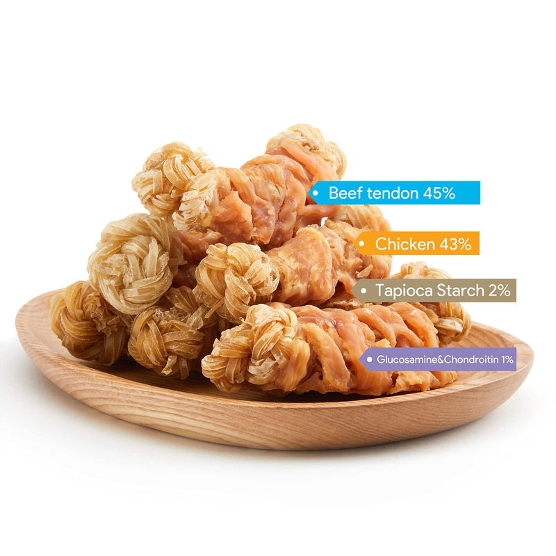 Jungle Calling Beef Tendons for Dogs, Duck/Chicken Wrapped Tendons Dog Chews Long Lasting Hip and Joint Supplement for Dogs with Glucosamine (Knotted Bone) Chicken - BeesActive Australia