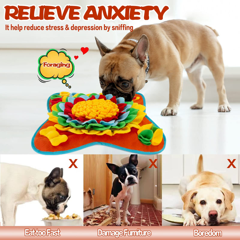 Meilzer Snuffle Mat for Dogs Pet Treats Feeding Mat for Small/Medium Breed Dogs Non-Slip/Portable/Durable Interactive Dog Puzzle Toys Encourages Natural Foraging Skills Four Leaf Clover - Blue - BeesActive Australia